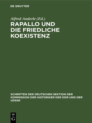 cover image of Rapallo und die friedliche Koexistenz